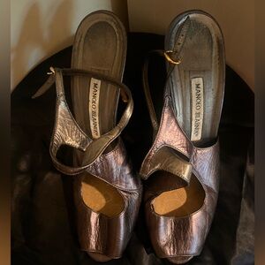 Manolo Blahnik Metallic Heels